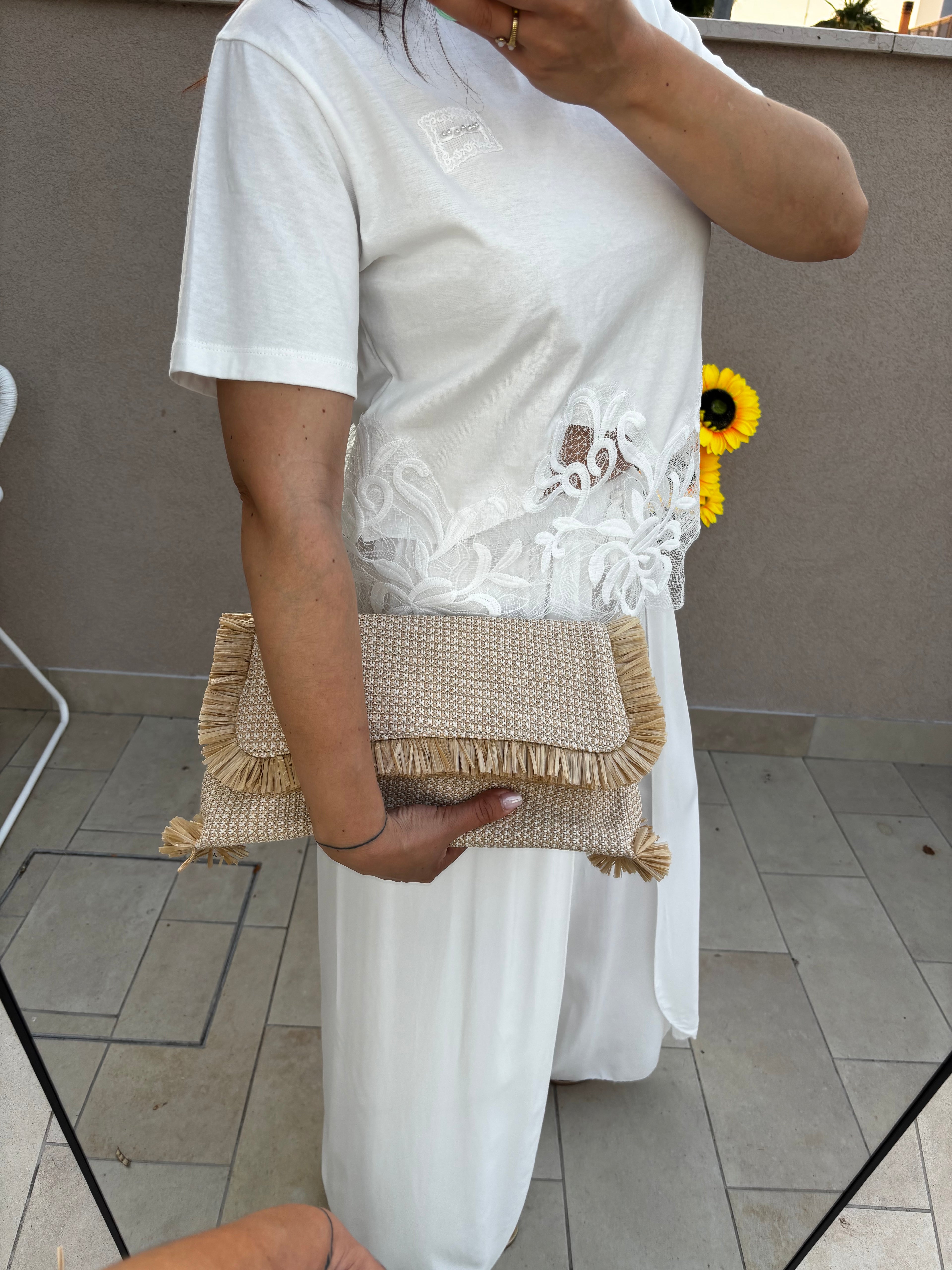 Pochette Rafia con Frange