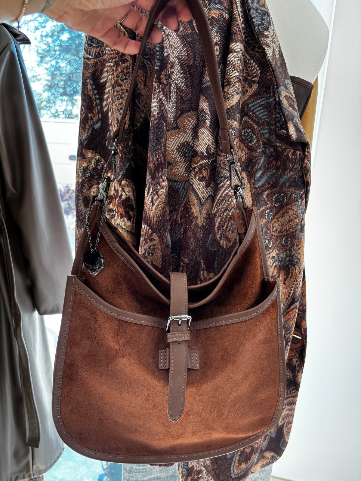 Borsa Hobo Effeto Camoscio
