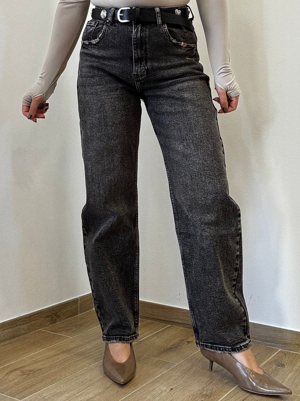 Jeans Straight Fit Grey Vintage