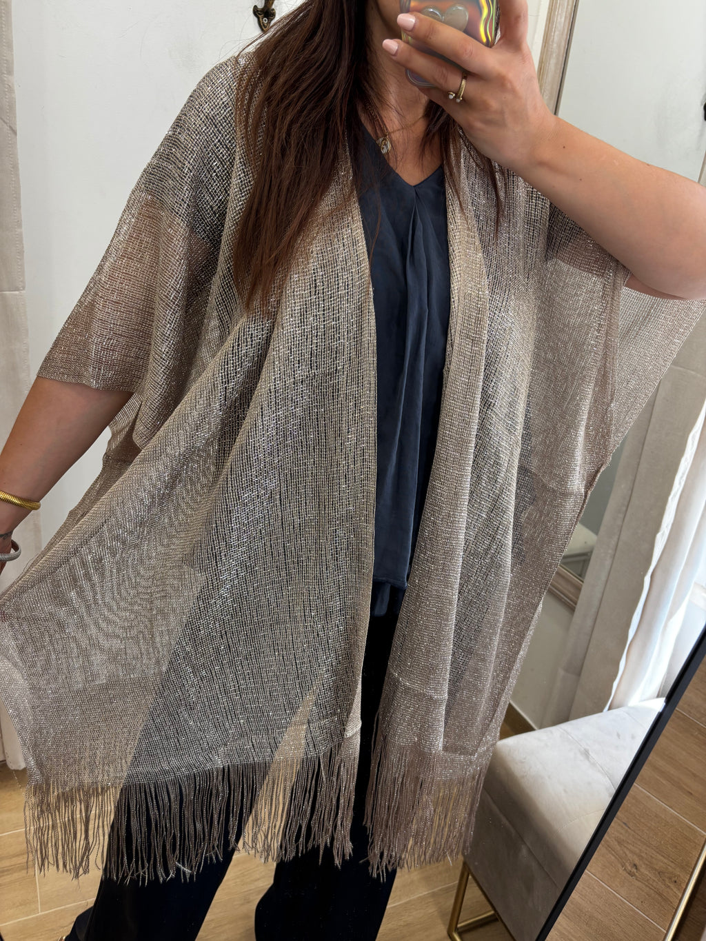 Kimono lurex con frange