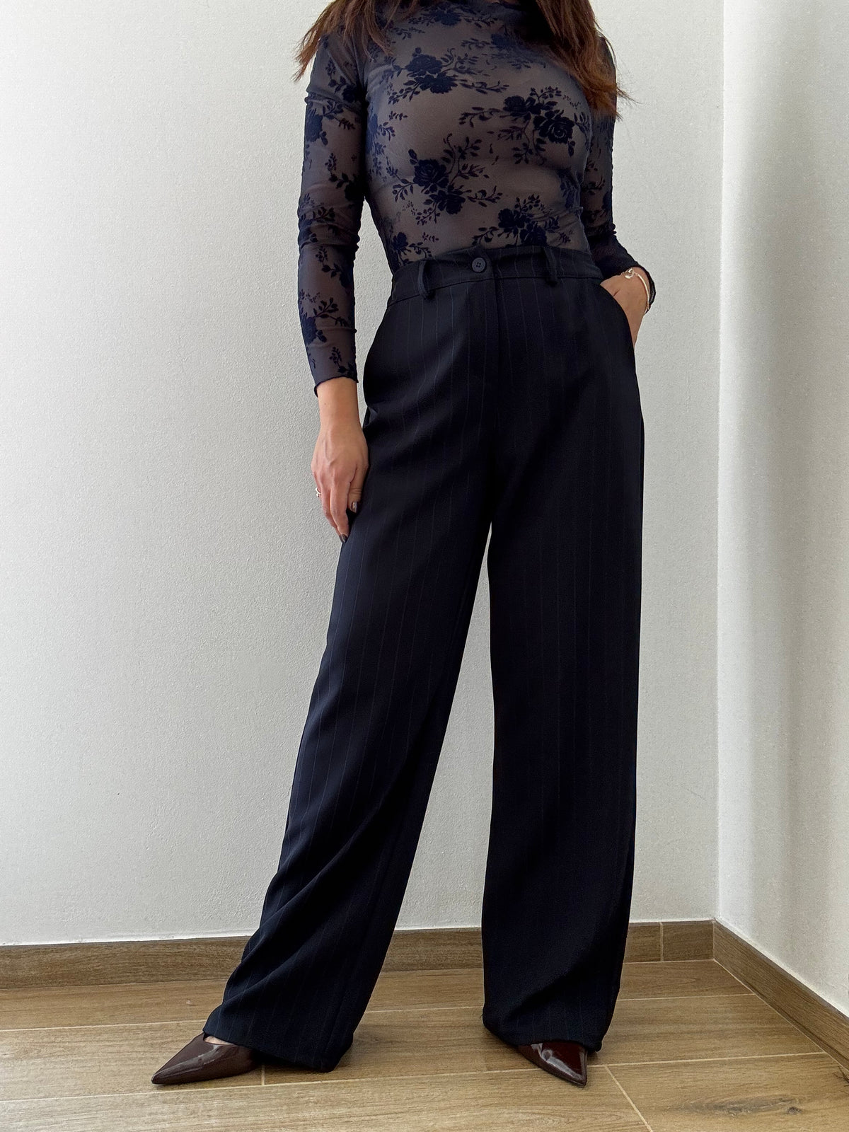 Tailleur Gessato Navy