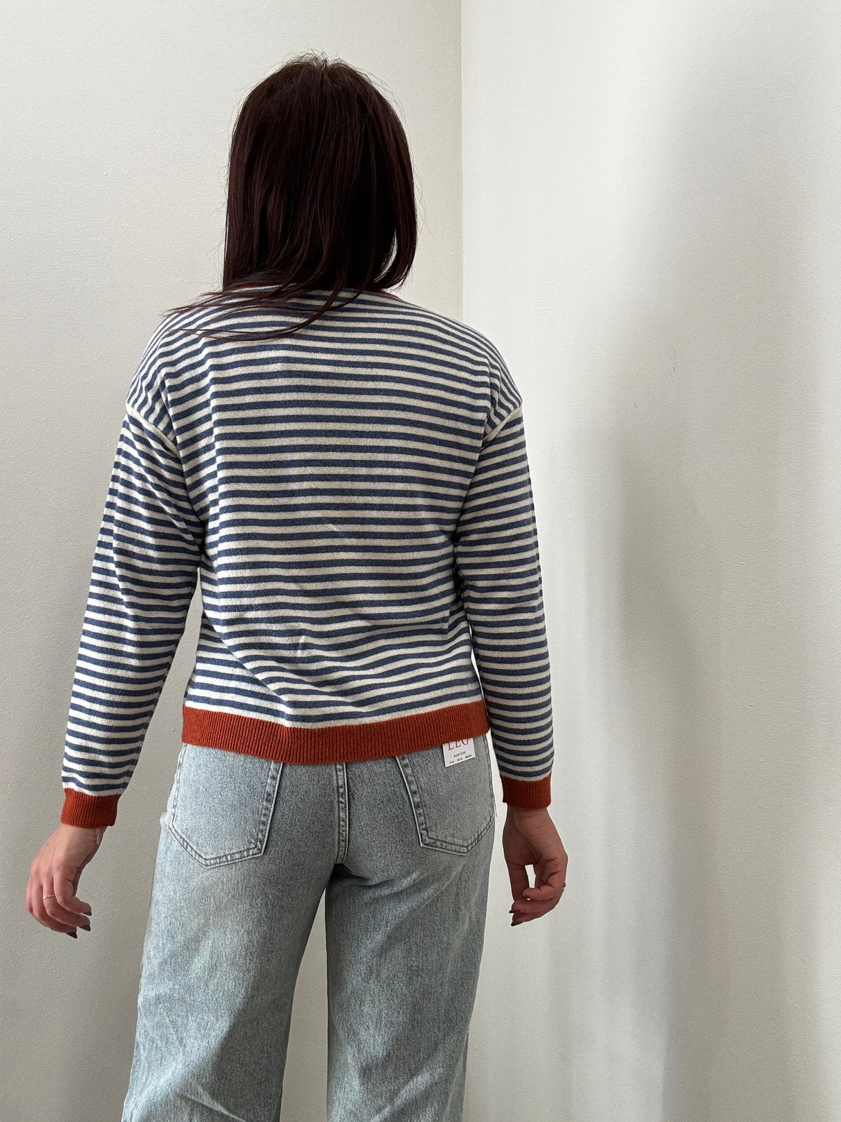 Maglia a Righe in Lana e Cashmere