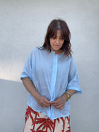 Camicia cotone cielo