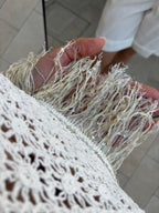 Top Crochet frangie pailletes