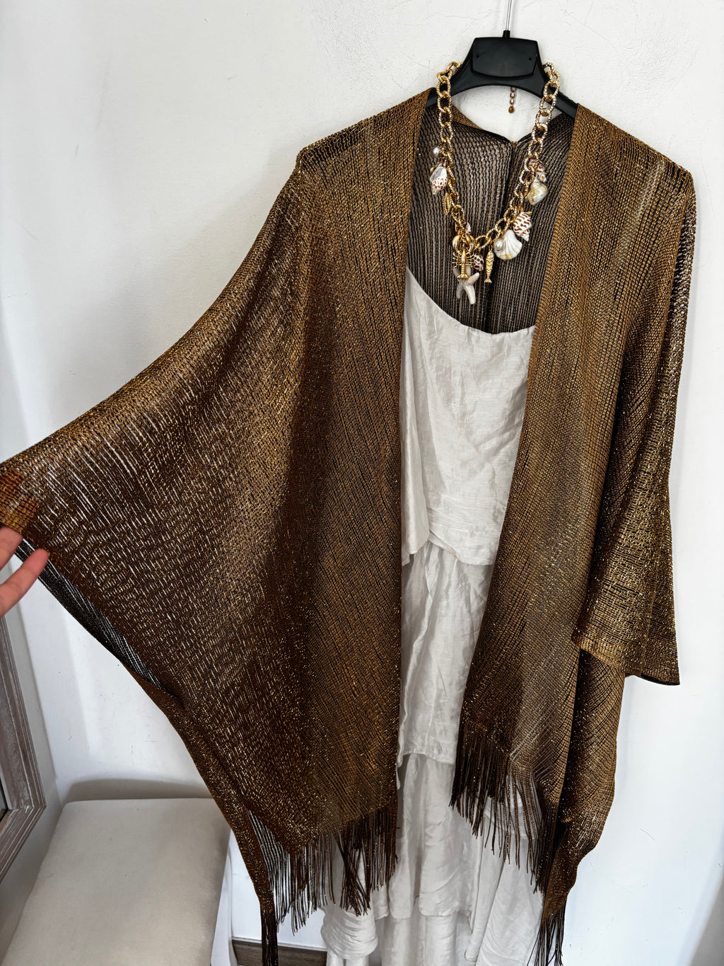Kimono lurex con frange