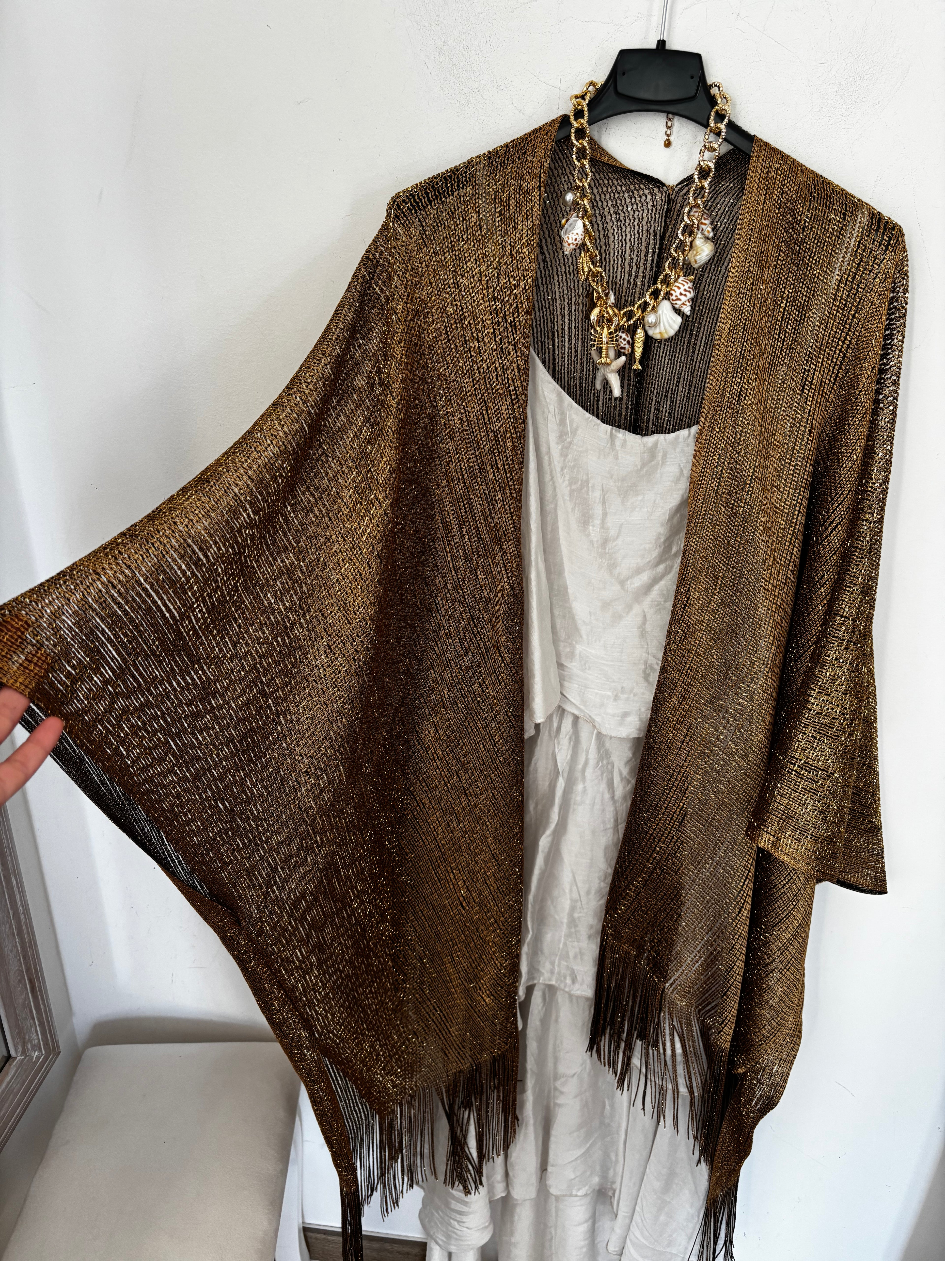 Kimono lurex con frange