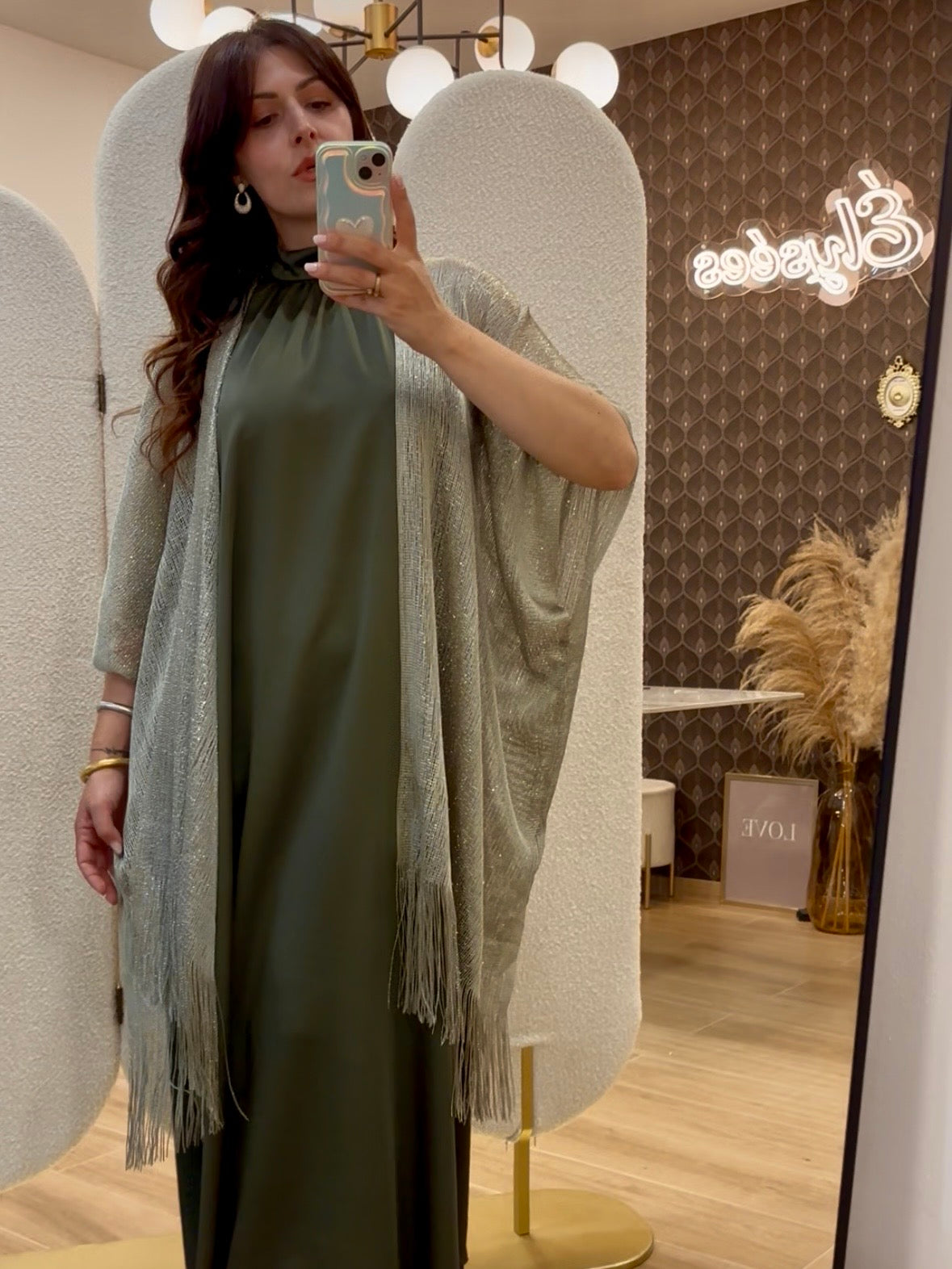 Kimono lurex con frange