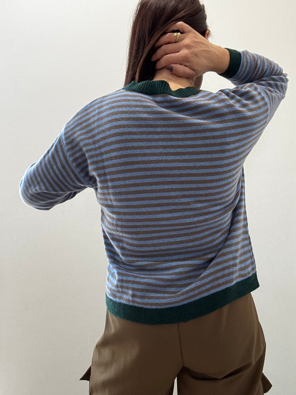 Maglia a Righe in Lana e Cashmere