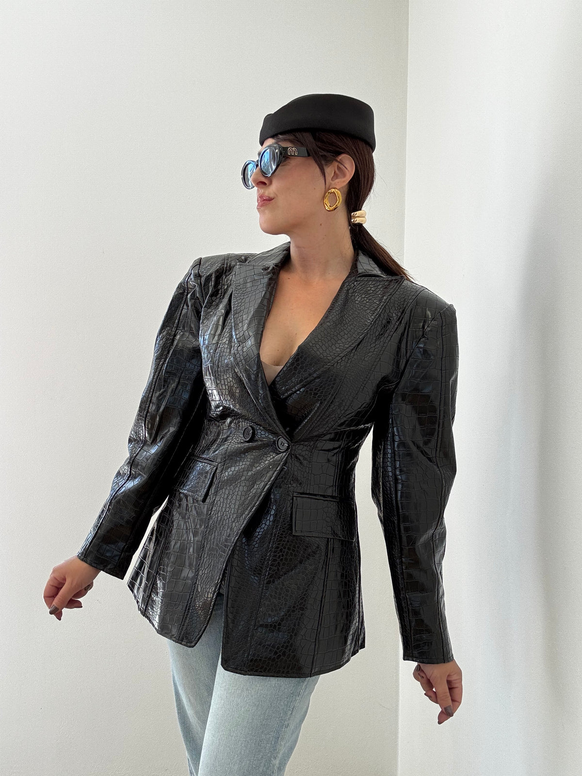 Blazer Croco Fondente