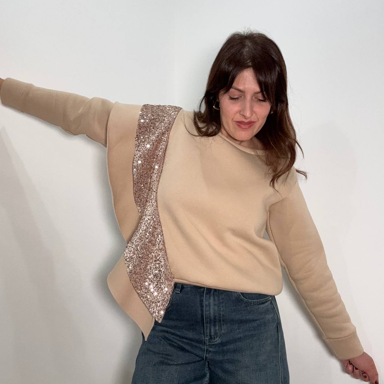 Felpa maxi rouches d'l