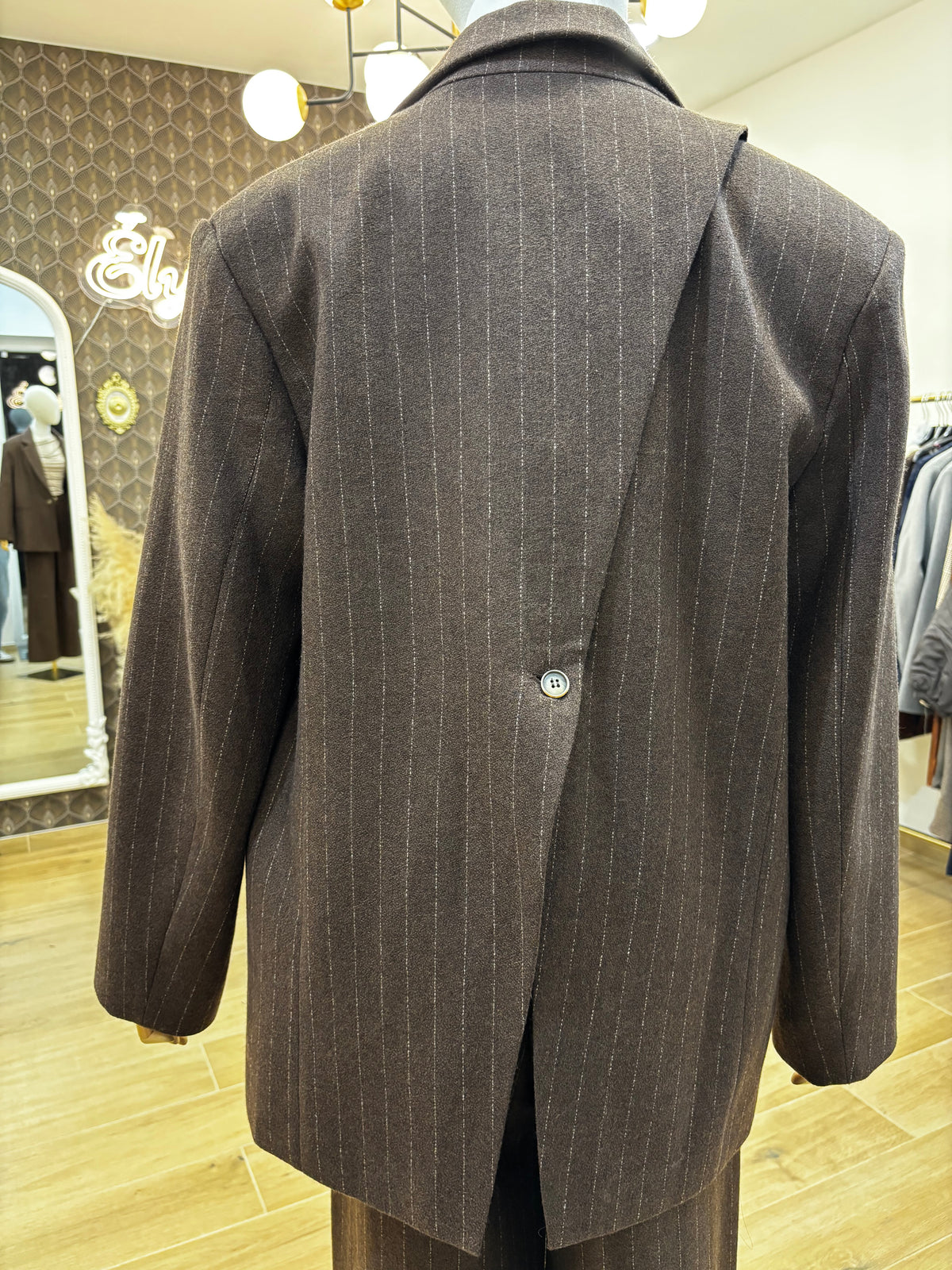Blazer Gessato Cacao Lumina