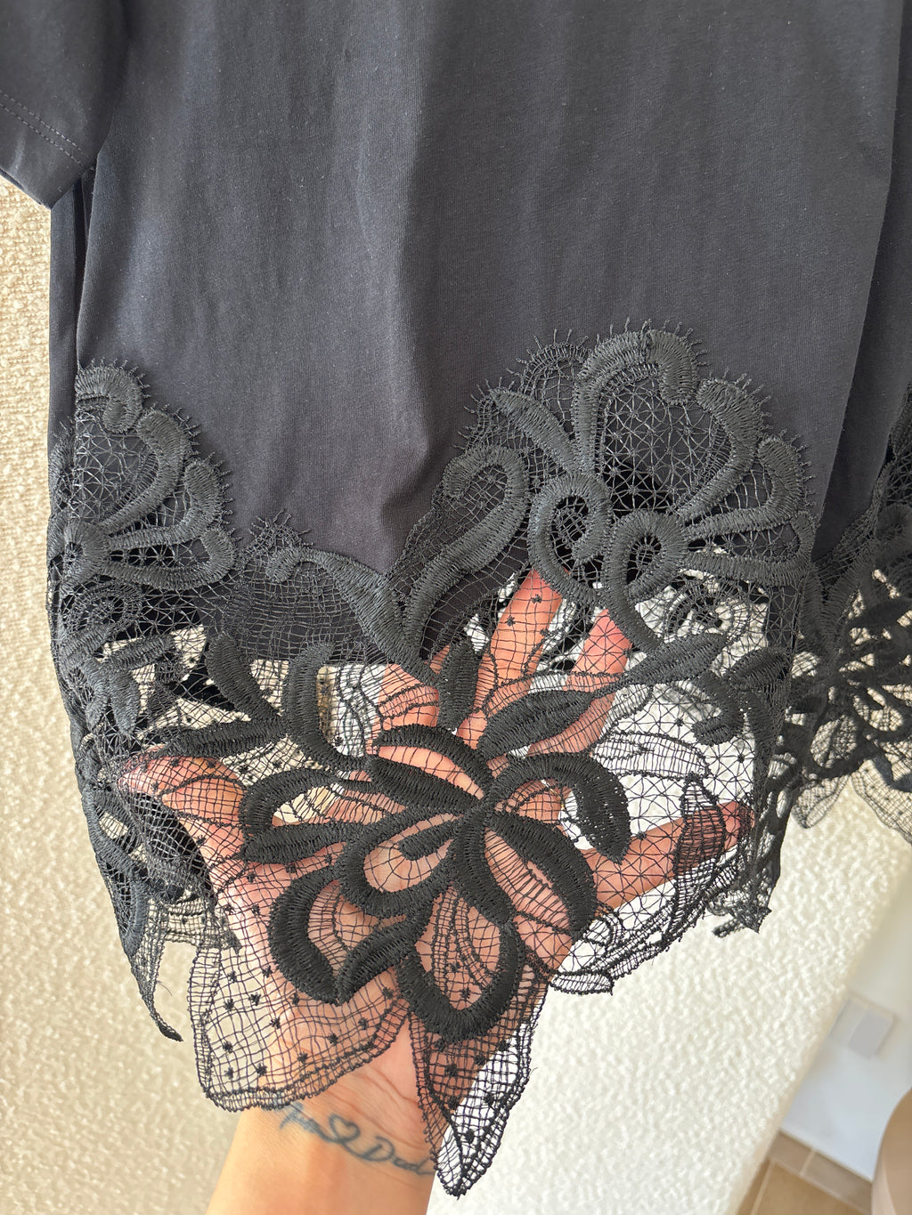 T shirt combinata ricamo