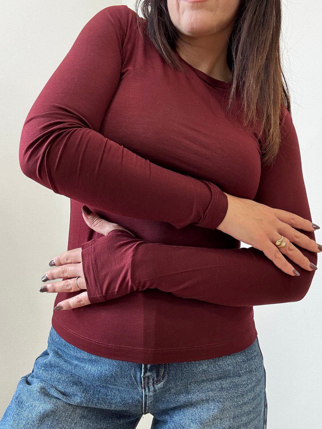 Maglia Girocollo Lyocell e Lana – Manica Guantino • By Lumina