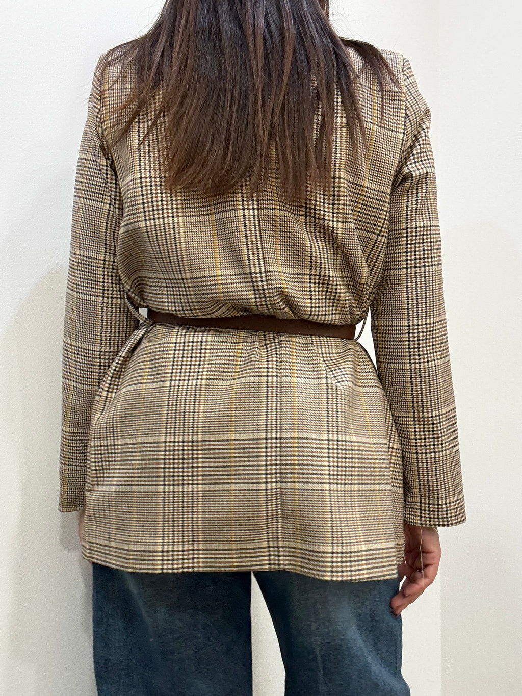 Blazer Principe di Galles con Cintura