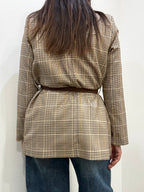 Blazer Principe di Galles con Cintura