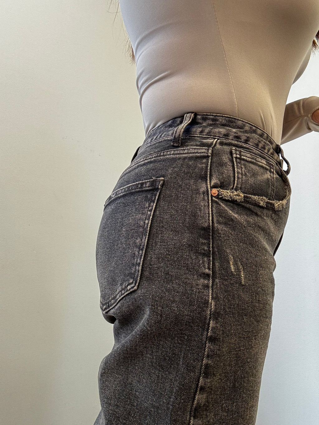 Jeans Straight Fit Grey Vintage