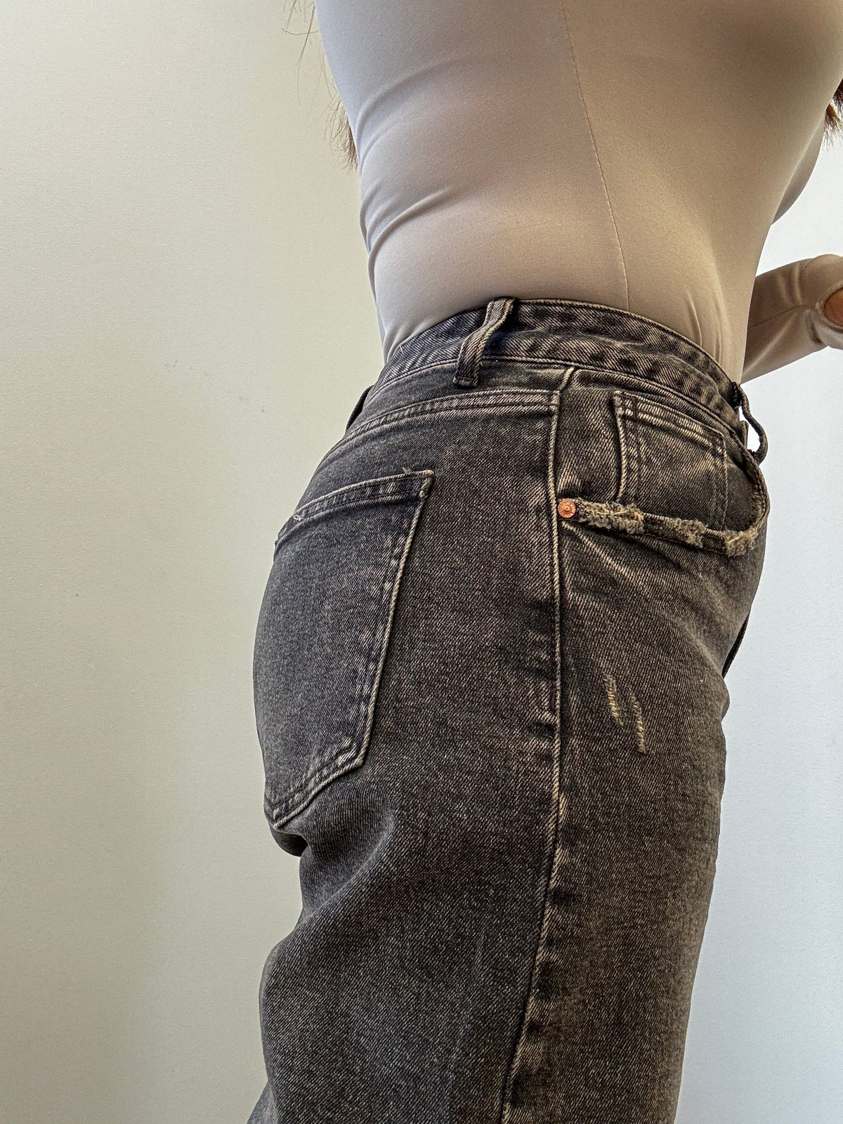 Jeans Straight Fit Grey Vintage