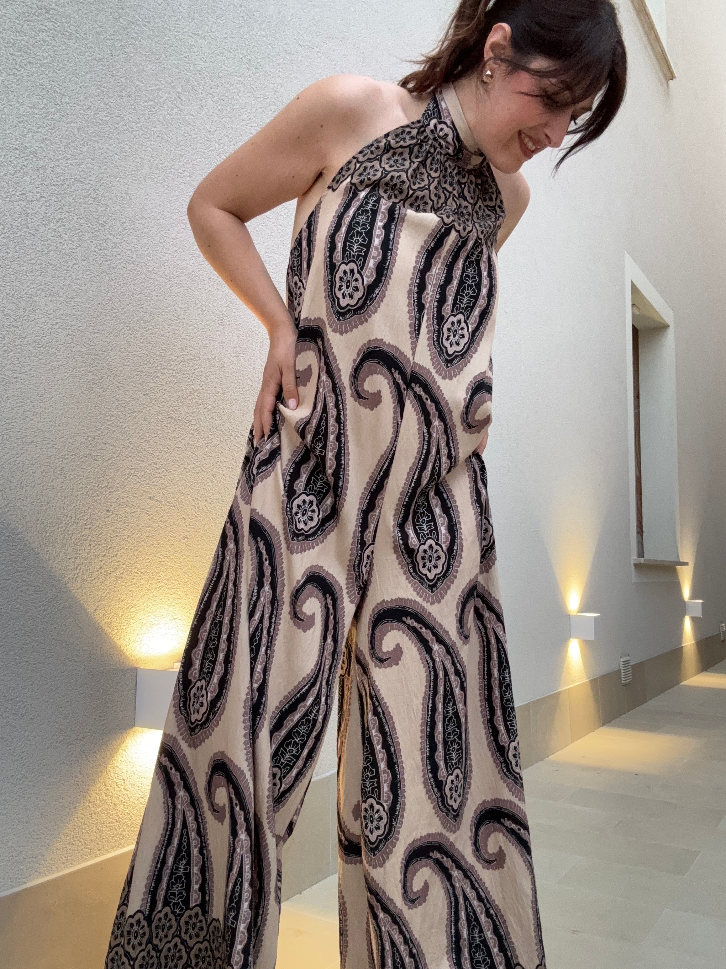 Jumpsuit Paisley Schiena Scoperta