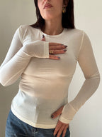 Maglia Girocollo Lyocell e Lana – Manica Guantino • By Lumina