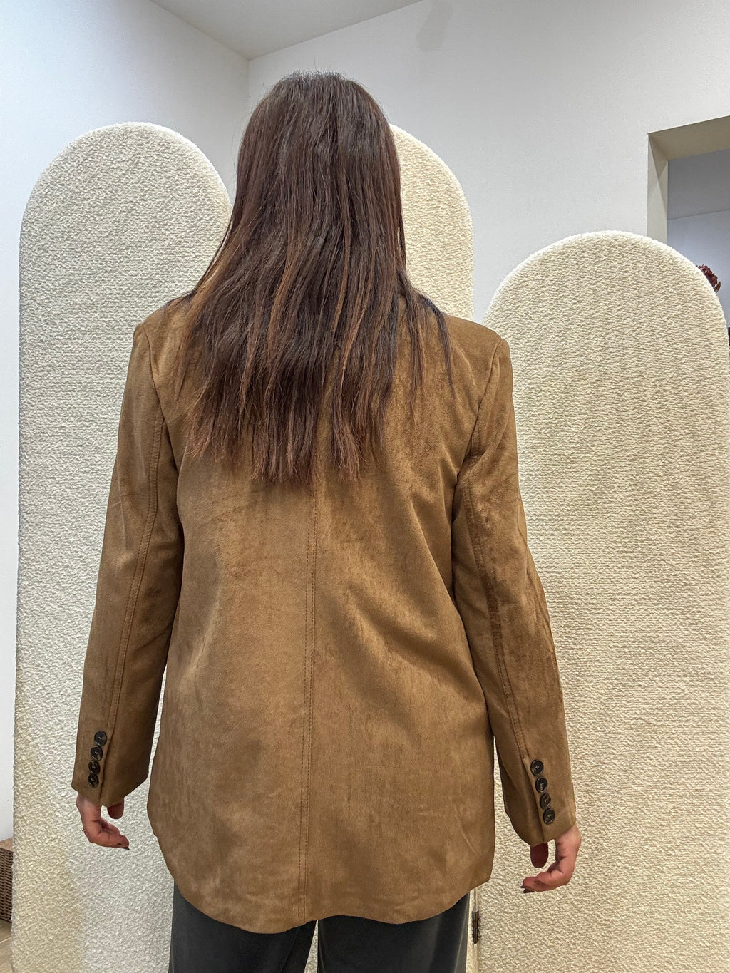 Blazer Lungo Effetto Suede