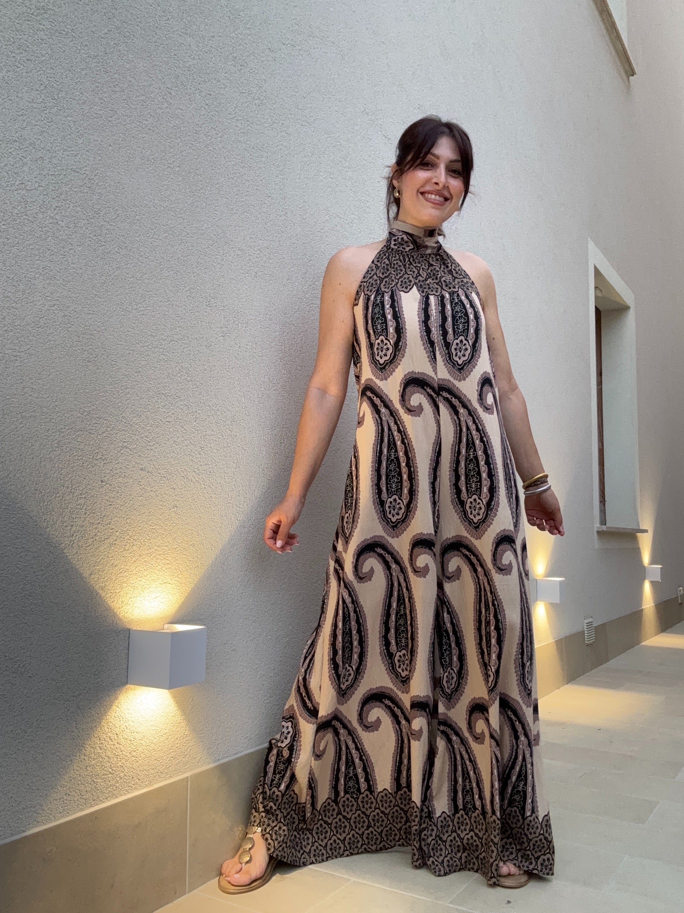 Jumpsuit Paisley Schiena Scoperta