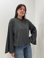 Maglia a Righe con Maniche Ampie