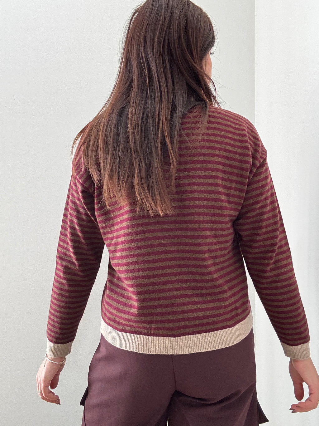Maglia a Righe in Lana e Cashmere