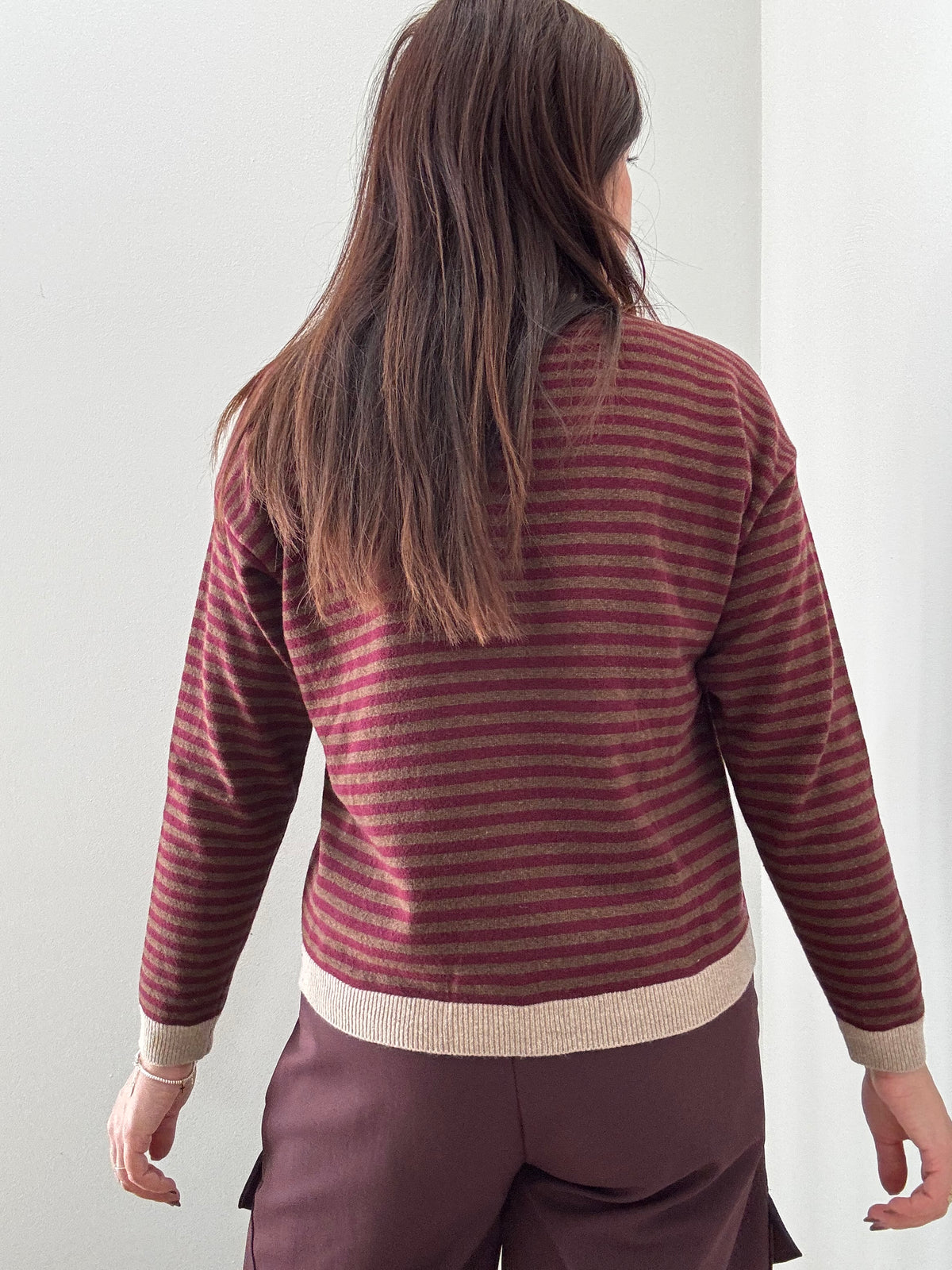 Maglia a Righe in Lana e Cashmere
