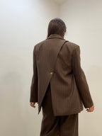 Blazer Gessato Cacao Lumina