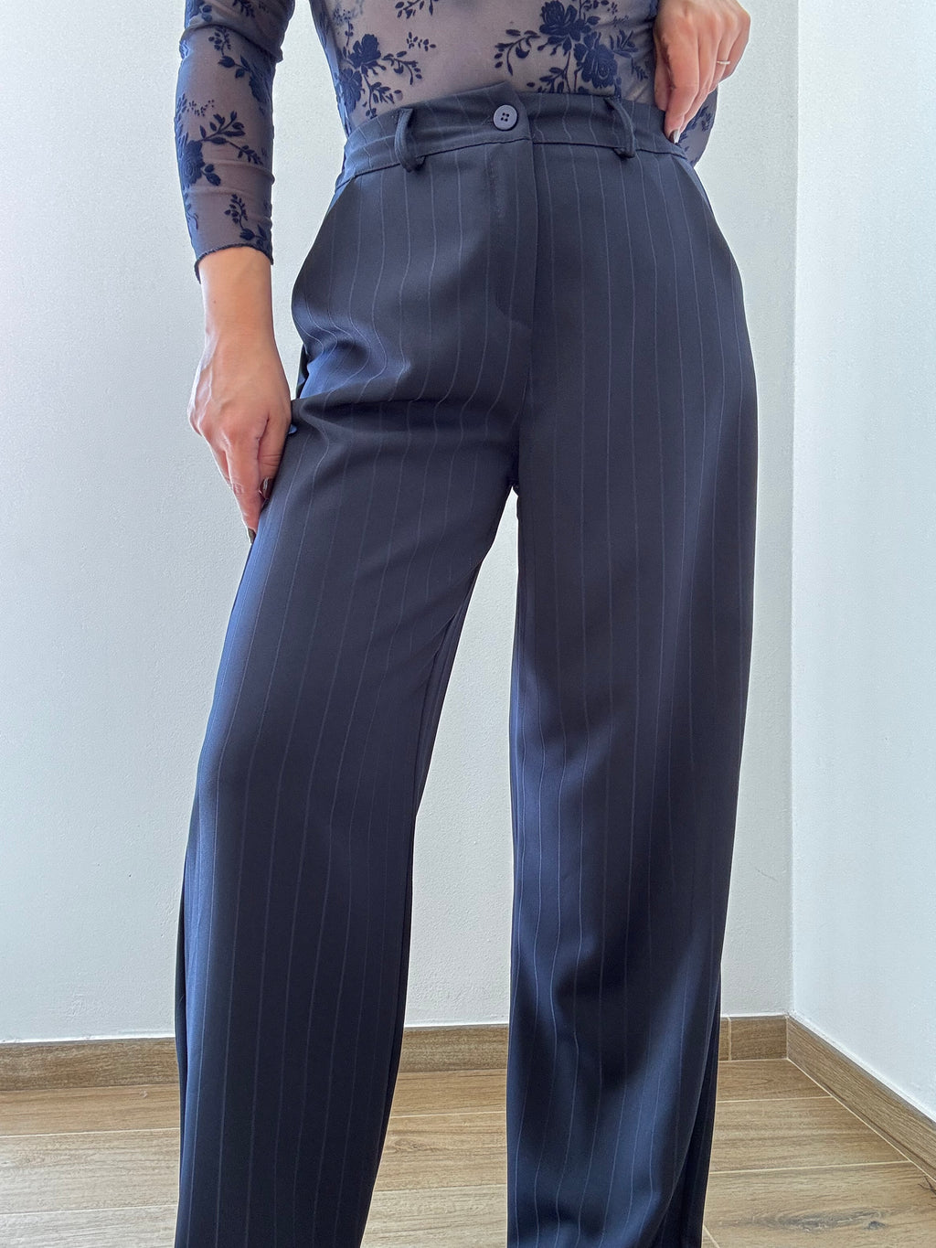 Tailleur Gessato Navy