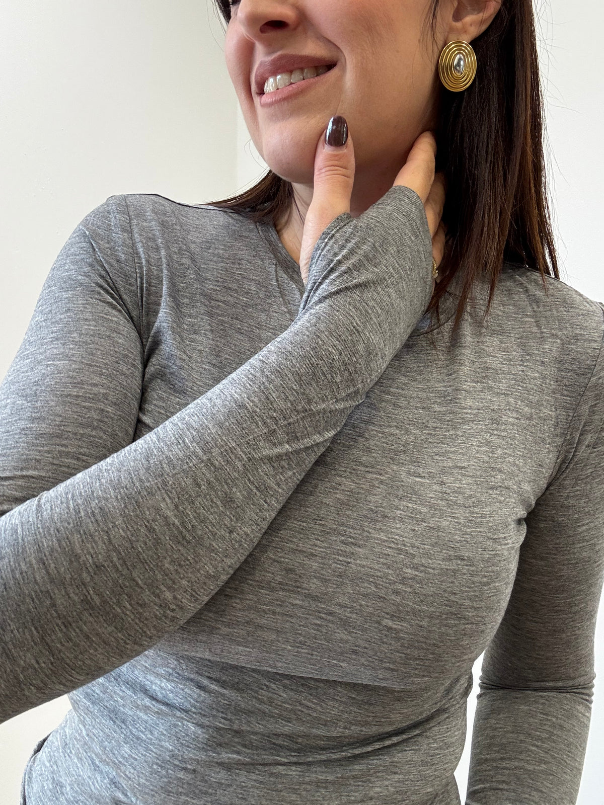 Maglia Girocollo Lyocell e Lana – Manica Guantino • By Lumina