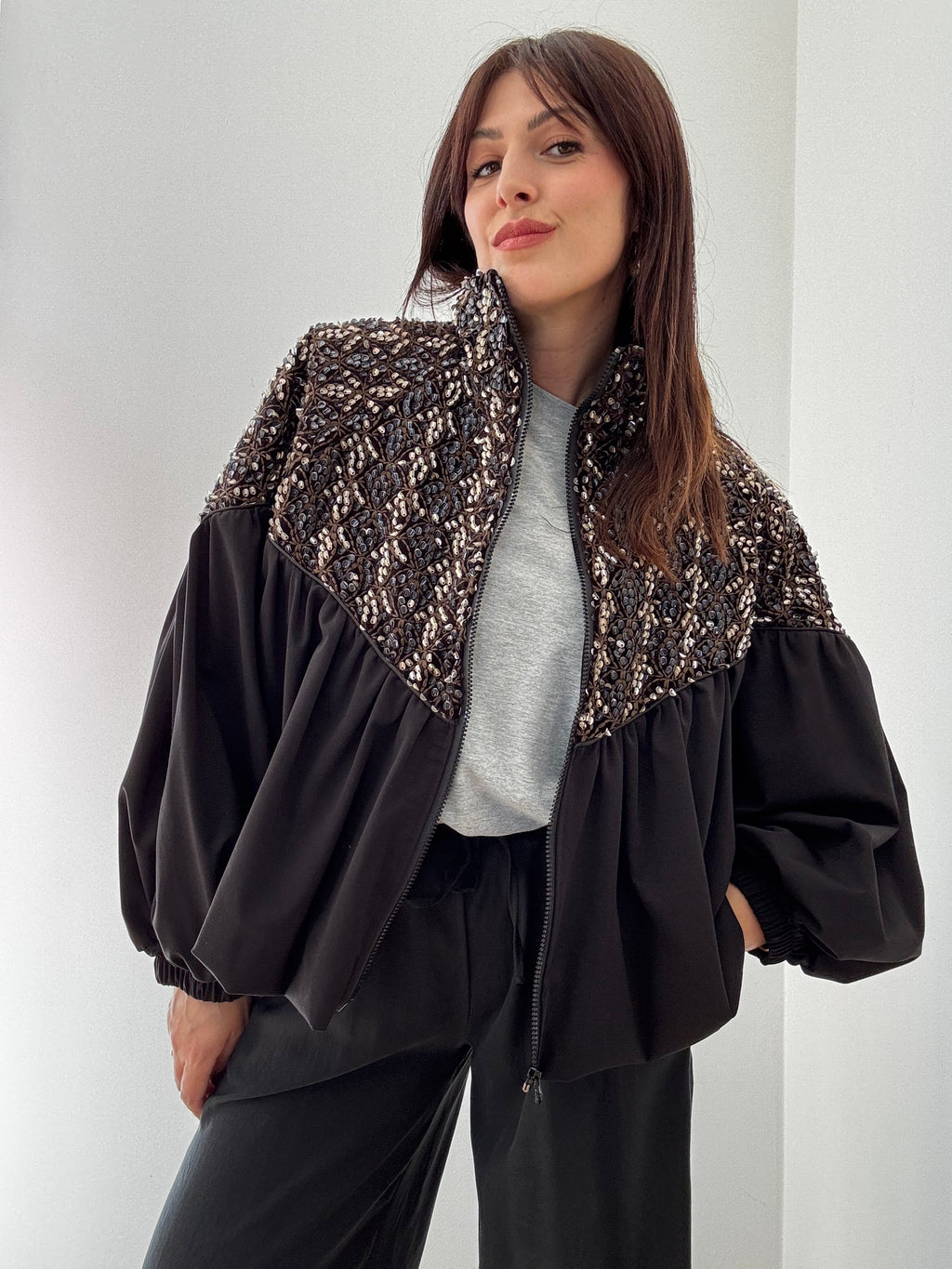 Giacca Tuta Arabesque – Nero Lavagna