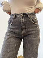 Jeans Straight Fit Grey Vintage