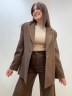 Blazer Gessato Cacao Lumina