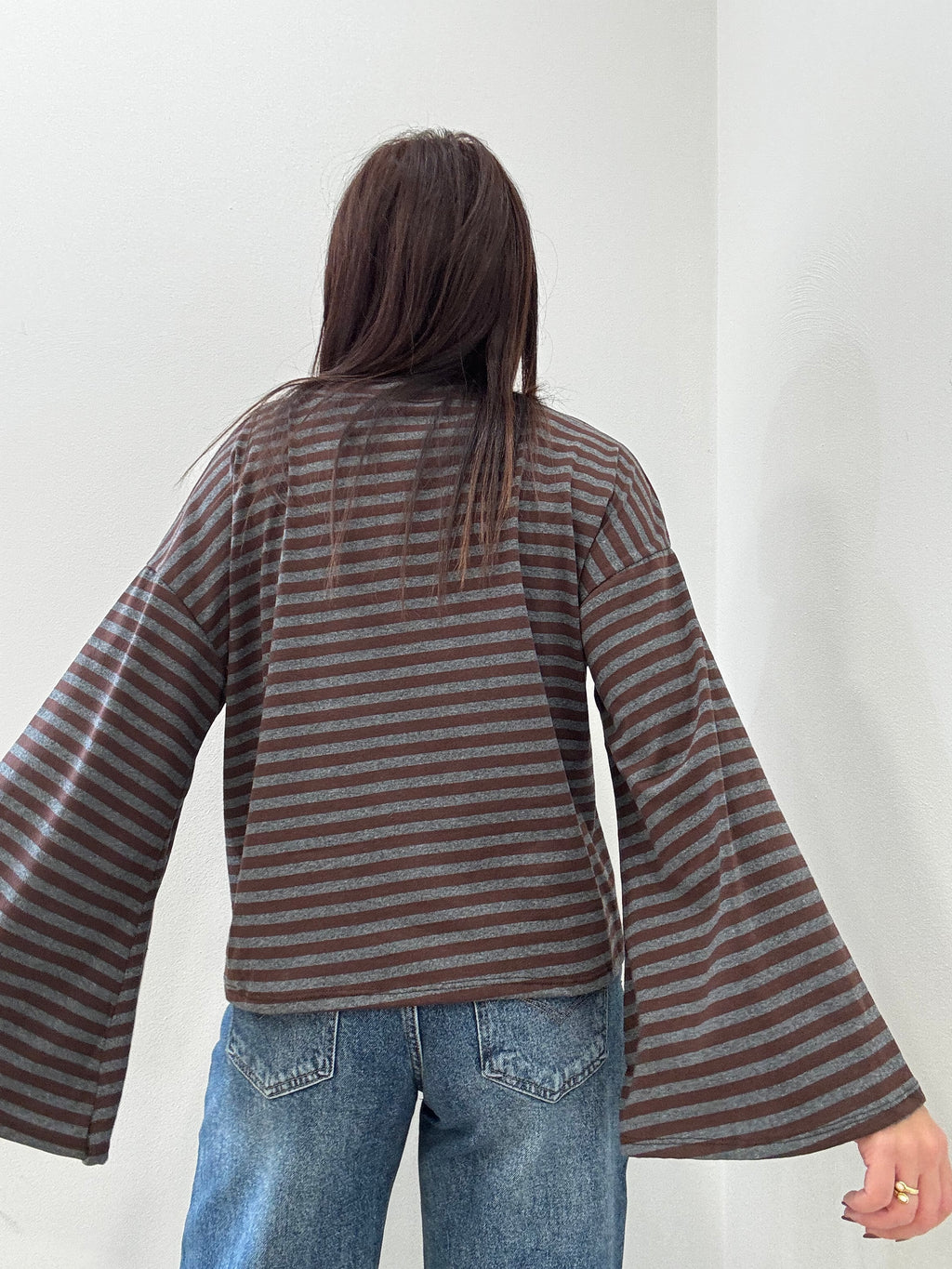 Maglia a Righe con Maniche Ampie