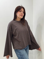 Maglia a Righe con Maniche Ampie