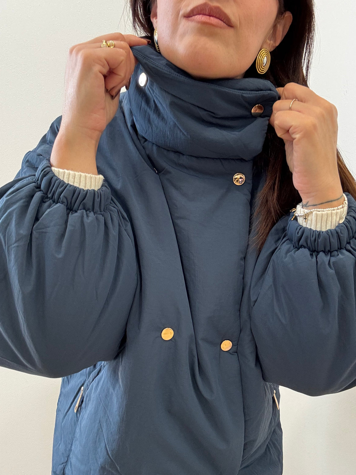 Giubbotto Imbottito Oversize Maxi Collo