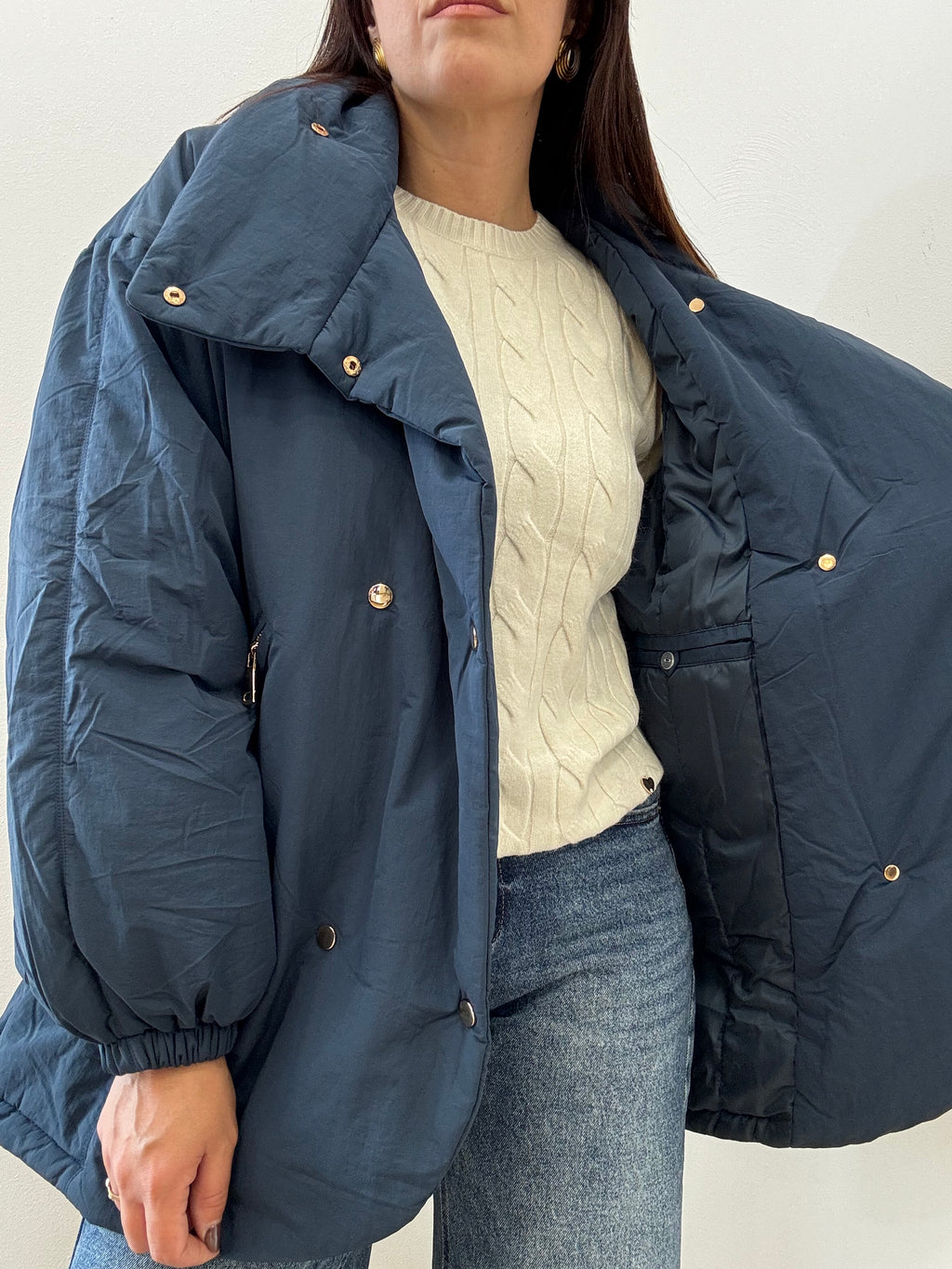 Giubbotto Imbottito Oversize Maxi Collo