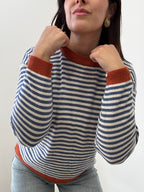 Maglia a Righe in Lana e Cashmere