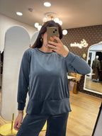 Tuta Sporty Chic Blu Avio