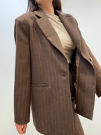Blazer Gessato Cacao Lumina