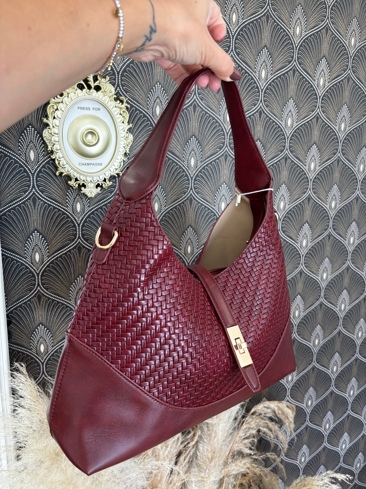 Borsa hobo intrecciata
