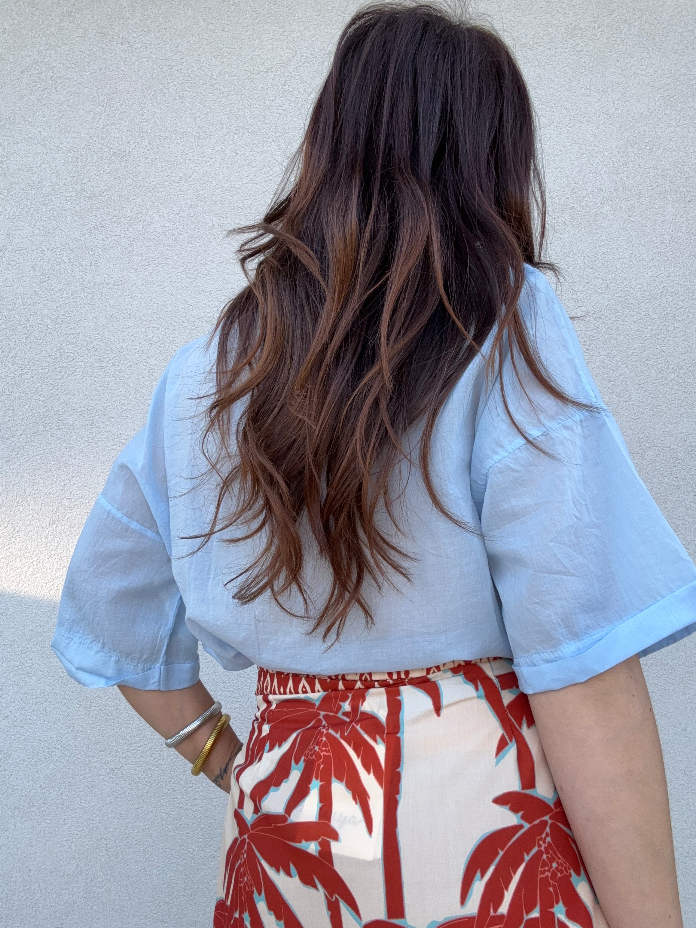 Camicia cotone cielo