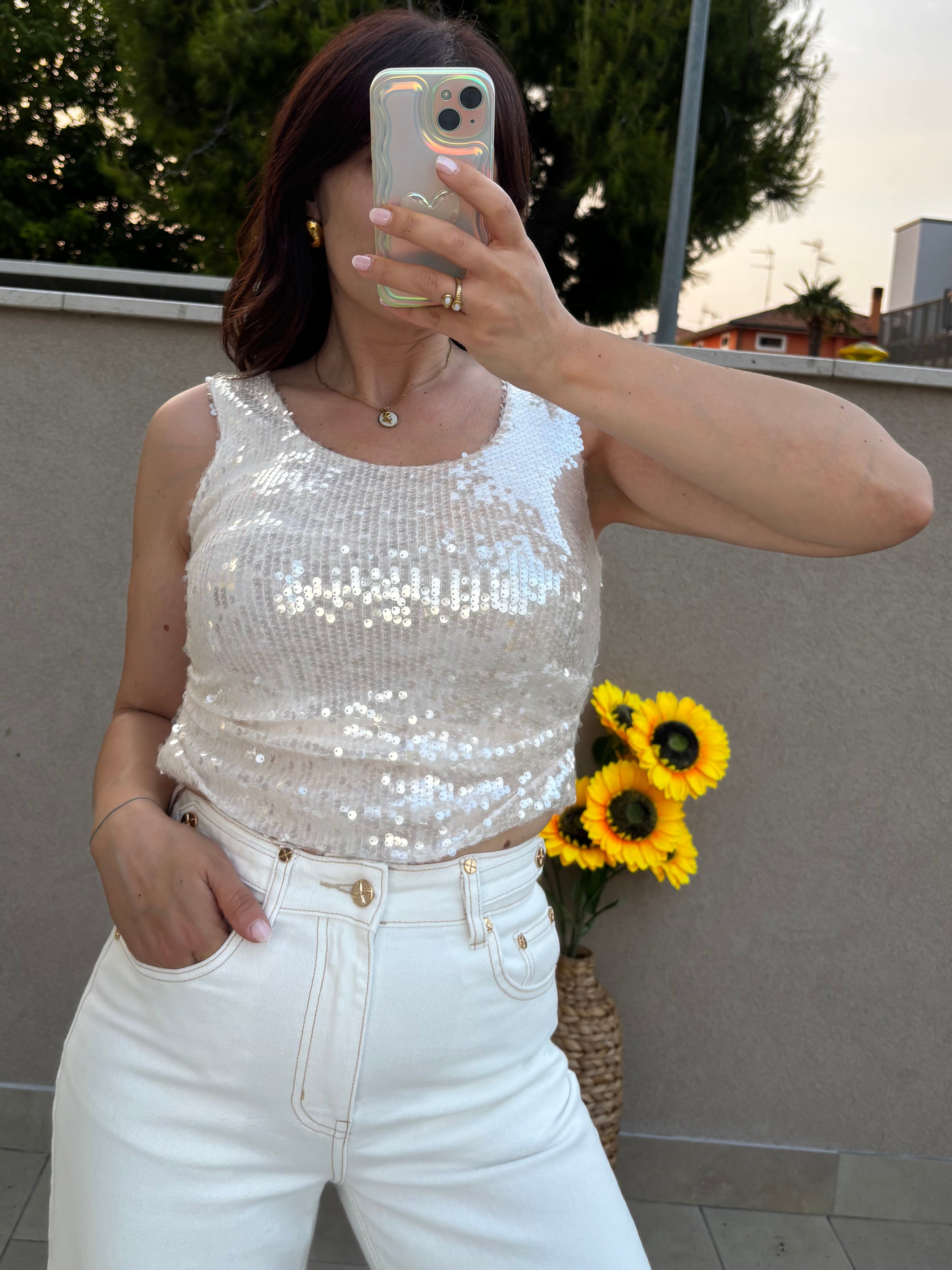 Top paillettes Luna