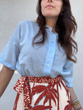 Camicia cotone cielo