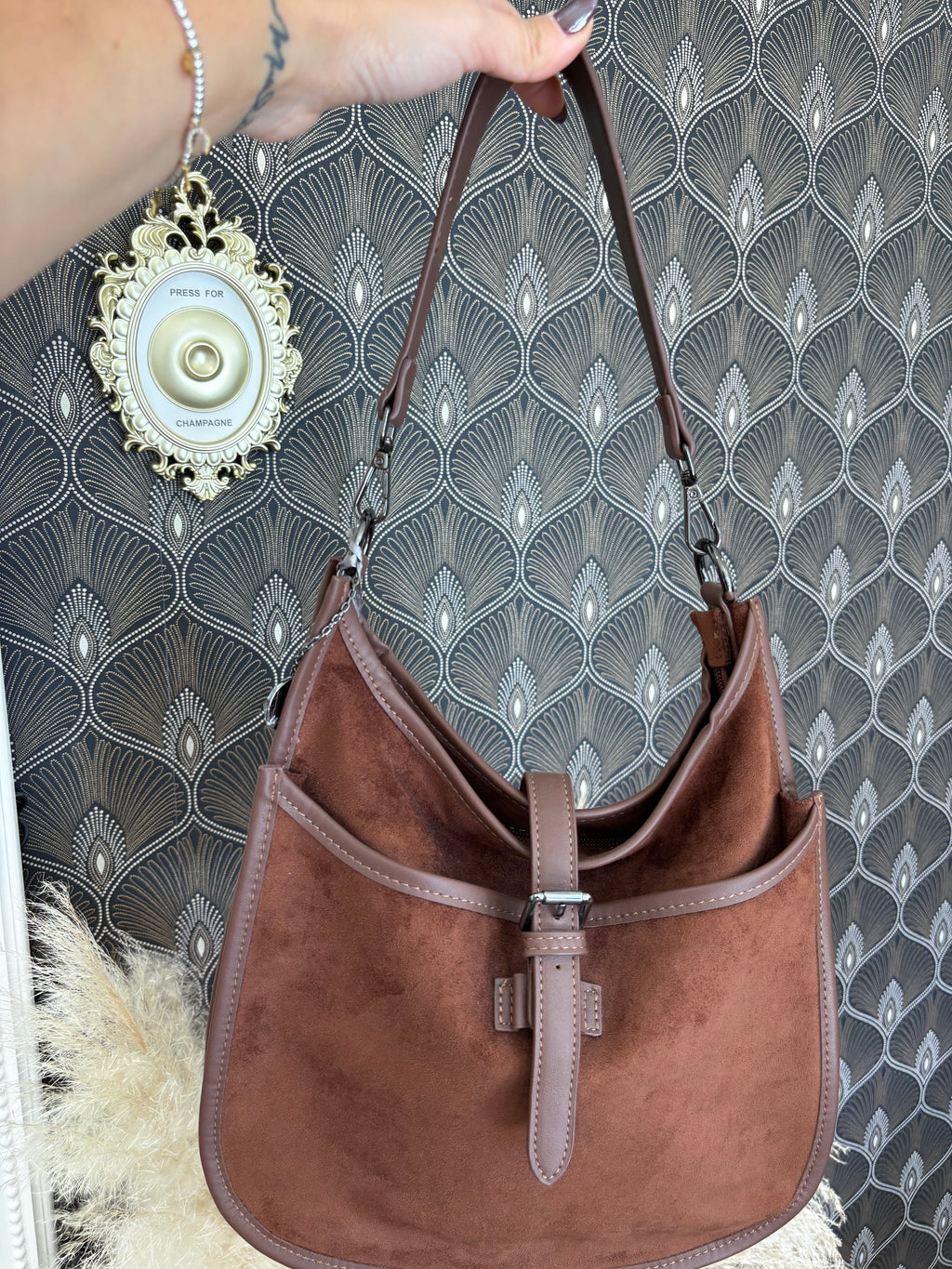 Borsa Hobo Effeto Camoscio