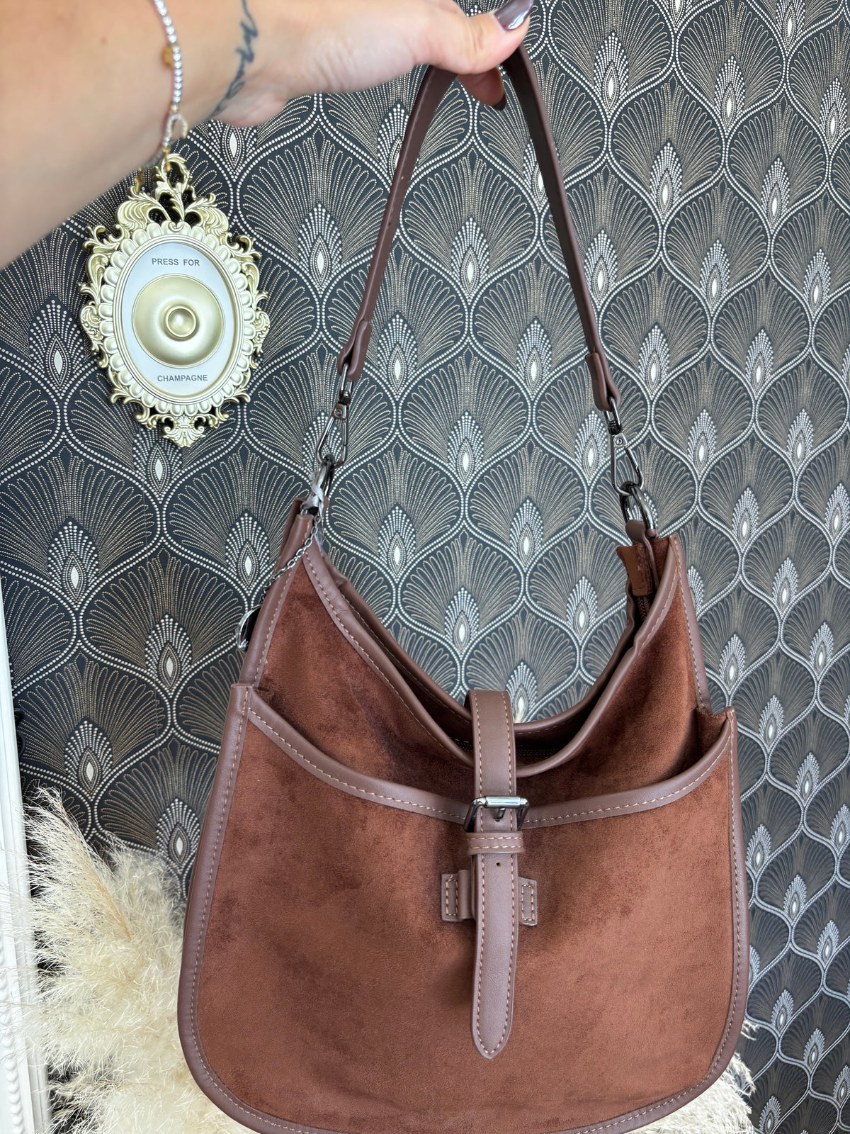 Borsa Hobo Effeto Camoscio