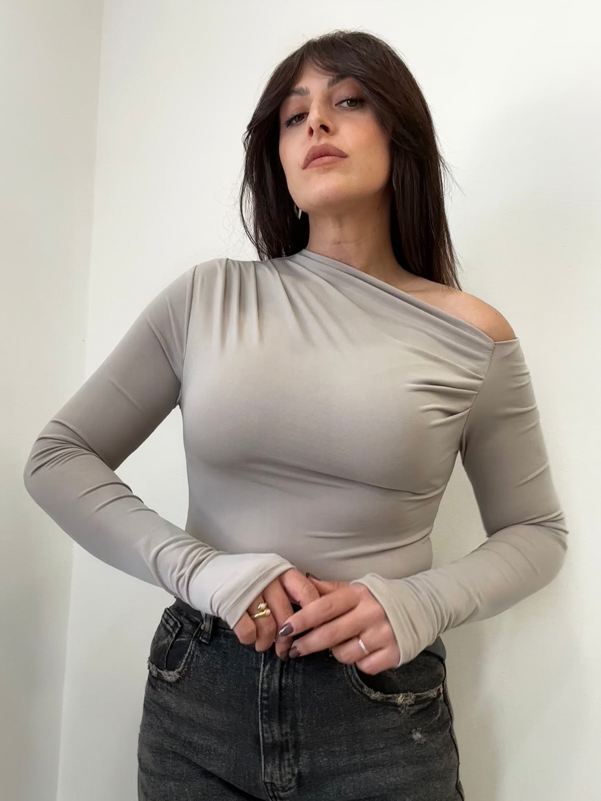 Body Asimmetrico Drappeggiato