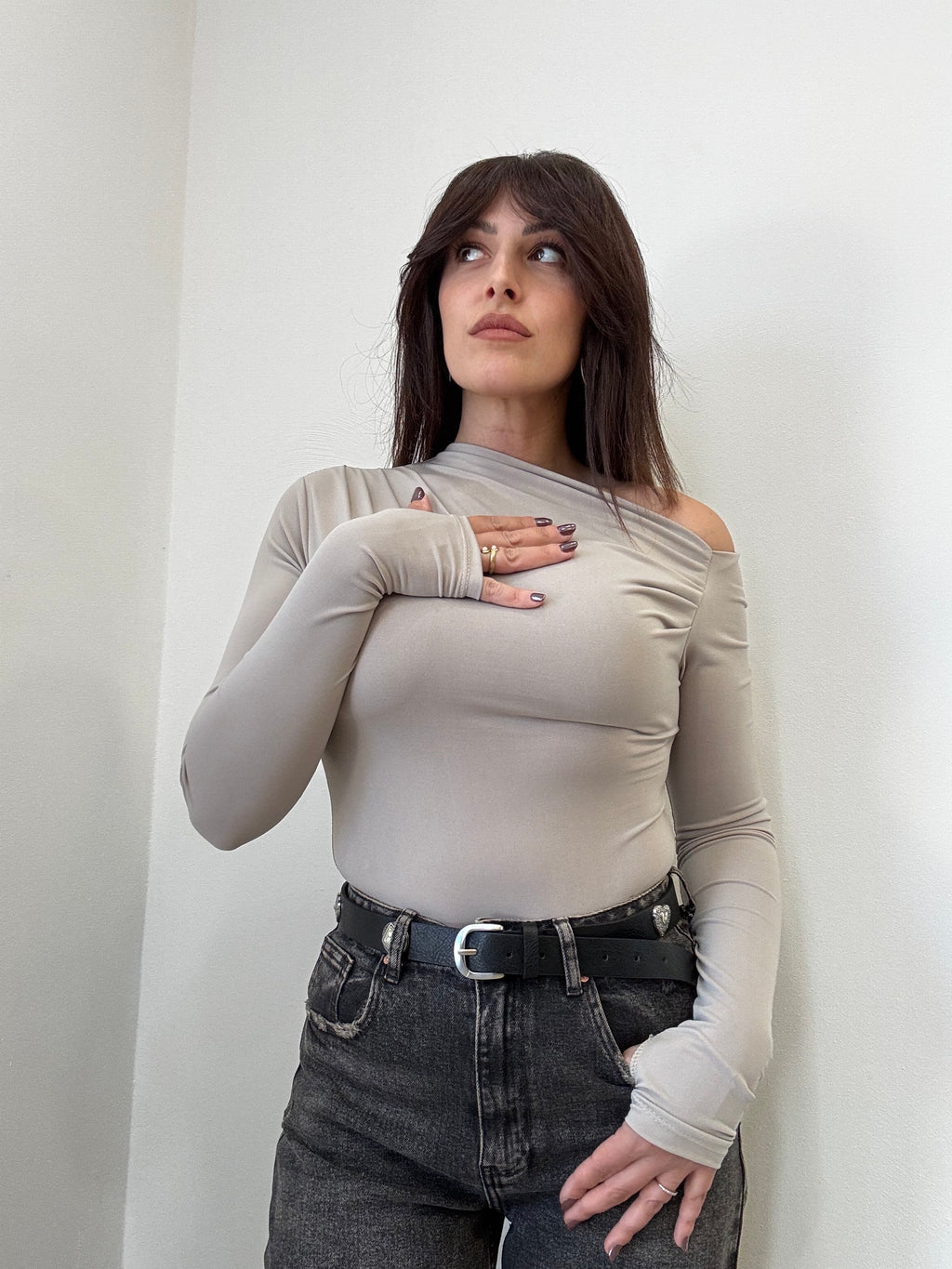 Body Asimmetrico Drappeggiato