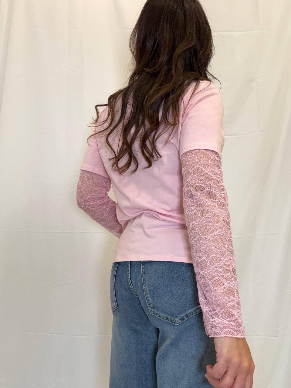 T shirt combinata pizzo